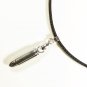 Bullet Pendant Necklace for Men, Black Cord, Silver
