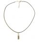 Bullet Pendant Necklace for Men, Black Cord, Silver