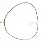 Coin Pendant Necklace for Men, Black Cord, Silver