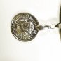 Coin Pendant Necklace for Men, Black Cord, Silver