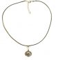 Coin Pendant Necklace for Men, Black Cord, Silver