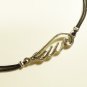 Silver Wing Anklet for Men, Black Cord