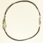 Silver Wing Anklet for Men, Black Cord