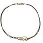 Silver Wing Anklet for Men, Black Cord