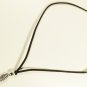 Wing Pendant Necklace for Men, Black Suede, Silver