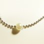 White Pearl Surgical Stainless Steel Ball Chain Bracelet for Men, Silver