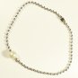 White Pearl Surgical Stainless Steel Ball Chain Bracelet for Men, Silver