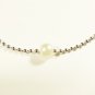 White Pearl Surgical Stainless Steel Ball Chain Anklet for Men, Silver
