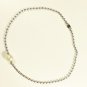 White Pearl Surgical Stainless Steel Ball Chain Anklet for Men, Silver