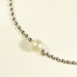 White Pearl Surgical Stainless Steel Ball Chain Anklet for Men, Silver
