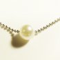 White Pearl Surgical Stainless Steel Ball Chain Bracelet, Silver