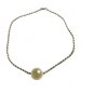 White Pearl Surgical Stainless Steel Ball Chain Bracelet, Silver