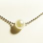 White Pearl Surgical Stainless Steel Ball Chain Anklet, Silver