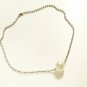 White Pearl Surgical Stainless Steel Ball Chain Anklet, Silver