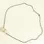 White Pearl Surgical Stainless Steel Ball Chain Anklet, Silver