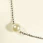 White Pearl Surgical Stainless Steel Ball Chain Anklet, Silver