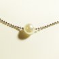 White Pearl Surgical Stainless Steel Ball Chain Necklace, Silver