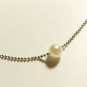 White Pearl Surgical Stainless Steel Ball Chain Necklace, Silver