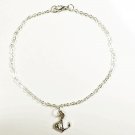 Anchor Pendant Chain Anklet for Men, Silver
