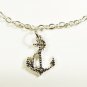 Anchor Pendant Chain Anklet for Men, Silver