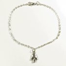 Skull Pendant Chain Anklet for Men, Silver