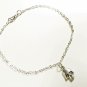 Skull Pendant Chain Anklet for Men, Silver