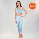 Leggings - light blue flowers M size