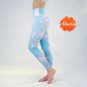Leggings - light blue flowers M size