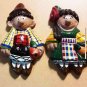Ceramic Decorative Magnet Fridge Handmade 2 piece