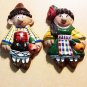 Ceramic Decorative Magnet Fridge Handmade 2 piece