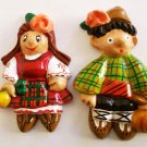 Ceramic Fridge Magnet Handmade home collection 2 piece