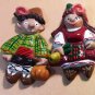 Ceramic Fridge Magnet Handmade home collection 2 piece
