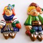 Ceramic Magnet Fridge Handmade 2 piece
