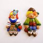 Ceramic Magnet Fridge Handmade 2 piece