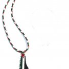 Palestine Metal Map colored Flag & colored Leather Necklace
