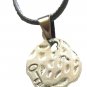 Antique Palestine Return key design Silver pendant & 40 cm leather necklace