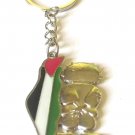 Palestine Map with handala character Metal Keychain Key Holder Ring