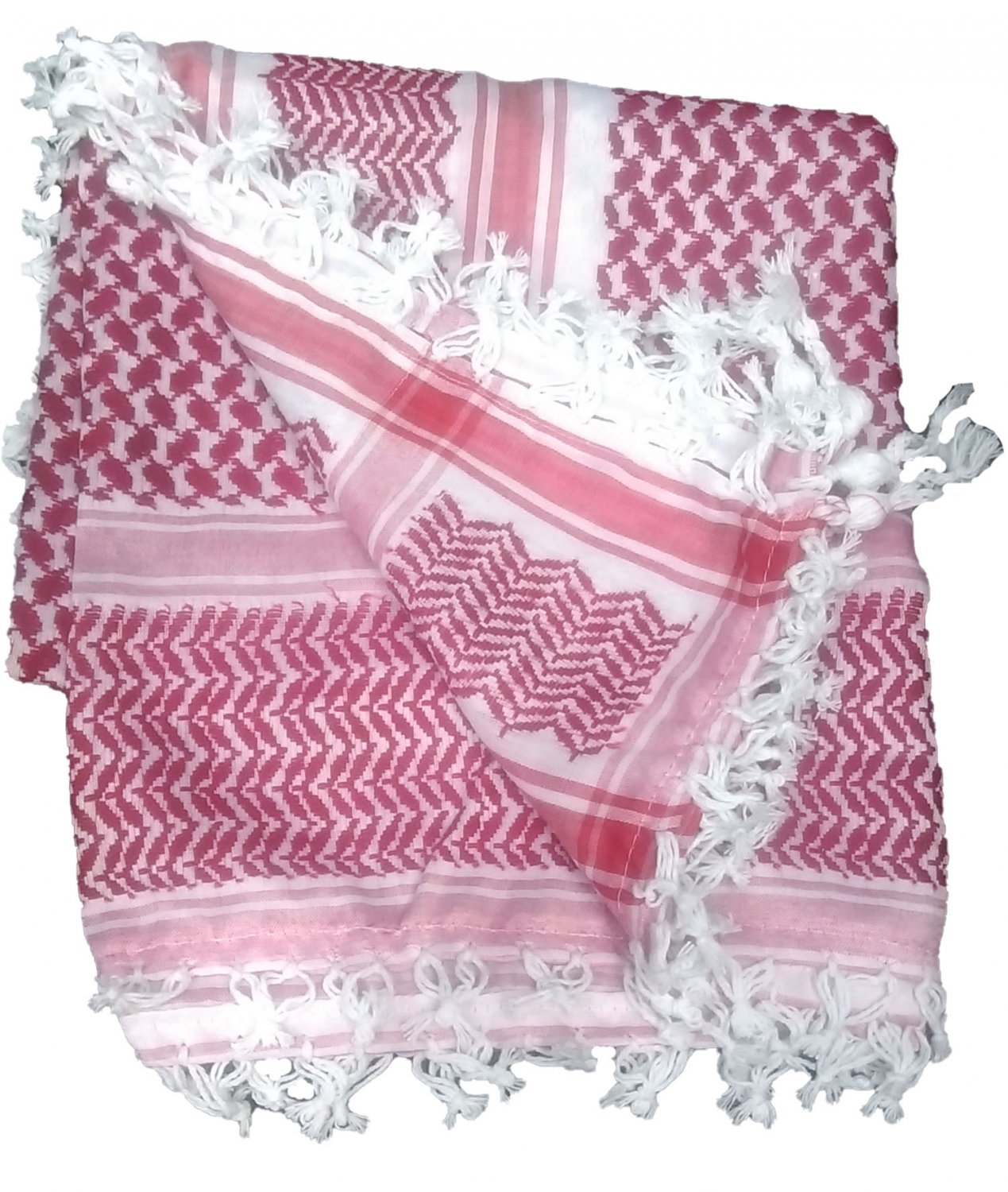 Unisex Palestine Red and White Kufiyyeh kofyiah hadab design