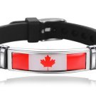 Unisex Canada National flag Bracelet Adjustable Silicone Wristband