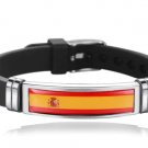 Unisex Spain National flag Bracelet Adjustable Silicone Wristband