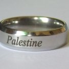 Unisex Palestine Word in Arabic Handwriting Men Women Titanium Ring