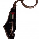 Palestine فلسطين in Arabic black background Map Metal Keychain Key Holder Ring