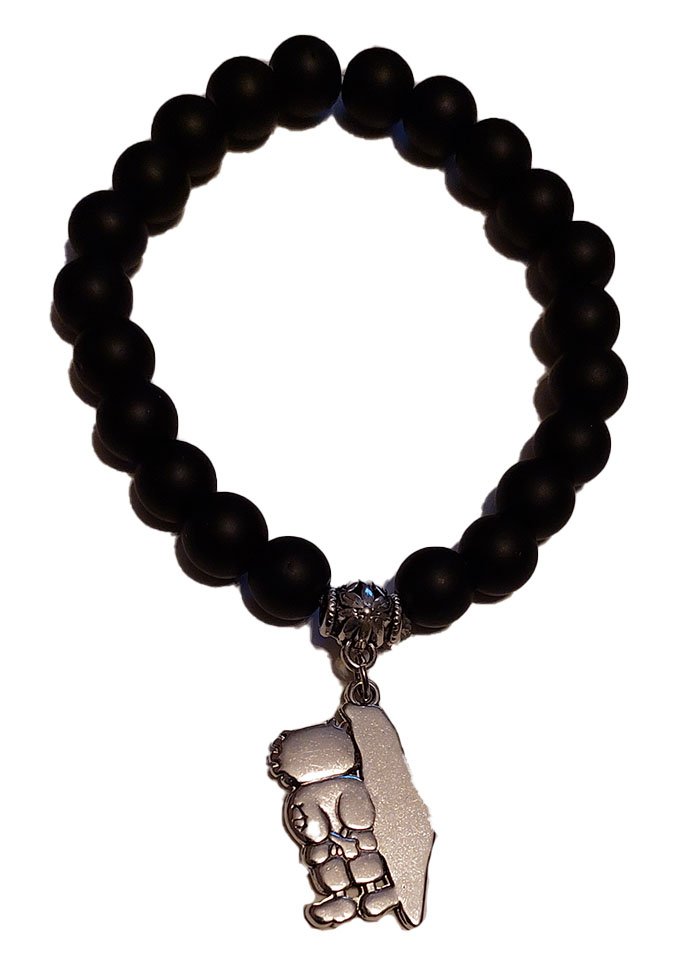 Unisex Palestine Handala Handalah & Map Silver pendant handmade beaded bracelet