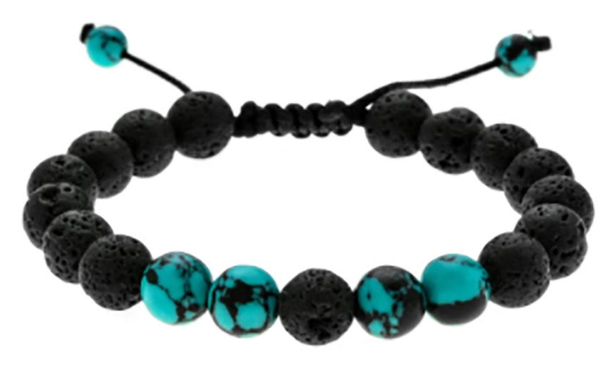 Unisex Fashion Style wooden beads adjustable Lava Stone Bracelet Wristband
