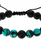 Unisex Fashion Style wooden beads adjustable Lava Stone Bracelet Wristband