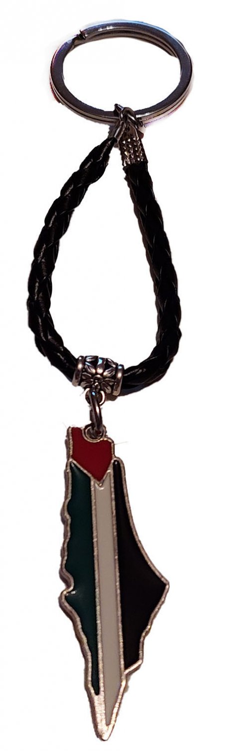 Palestine handmade Metal Map & Return Key Keychain Key Holder Ring