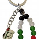 Fancy Palestine colored beads design Flag with Palestine metal Map Handala keychain keyring