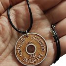 Unique piece of Palestine light Coin design & 50 cm leather necklace