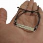 Unisex handmade Palestinian Ù�Ù�Ø³Ø·Ù�Ù�Ù� word engraved in Arabic leather Bracelet Wristband