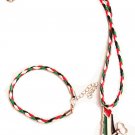 2 Pcs Palestine Metal Colored key Map with Leather Necklace & bracelet